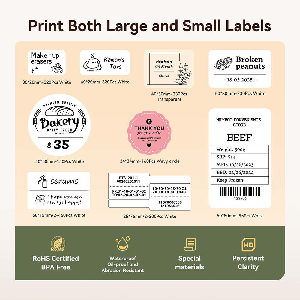Impresora térmica portátil NII - Baby Food Label reseña y precio